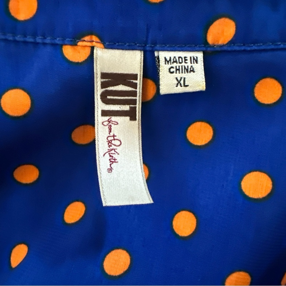 KUT For The Kloth XL Women's Button Down Long Sleeve Shirt-Polka Dot Office - Picture 7 of 12